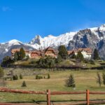 Hotel with a mountain on the background Bariloche, Argentina